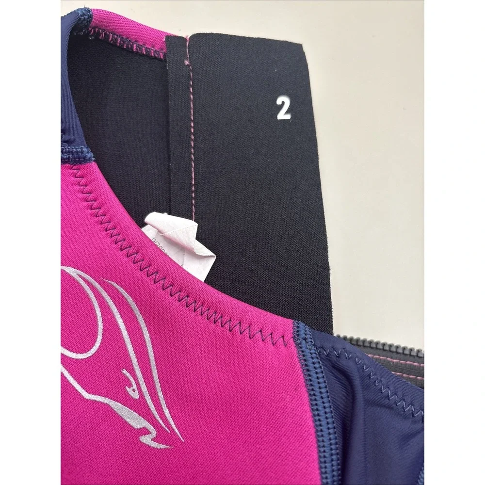 Aqua Sphere Stingray HP Thermo Guard Wetsuit Size 2 Long Sleeve Pink/Blue